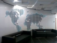 Офис компании "Be Cloud", перфорированная карта с подсветкой. 2016г.